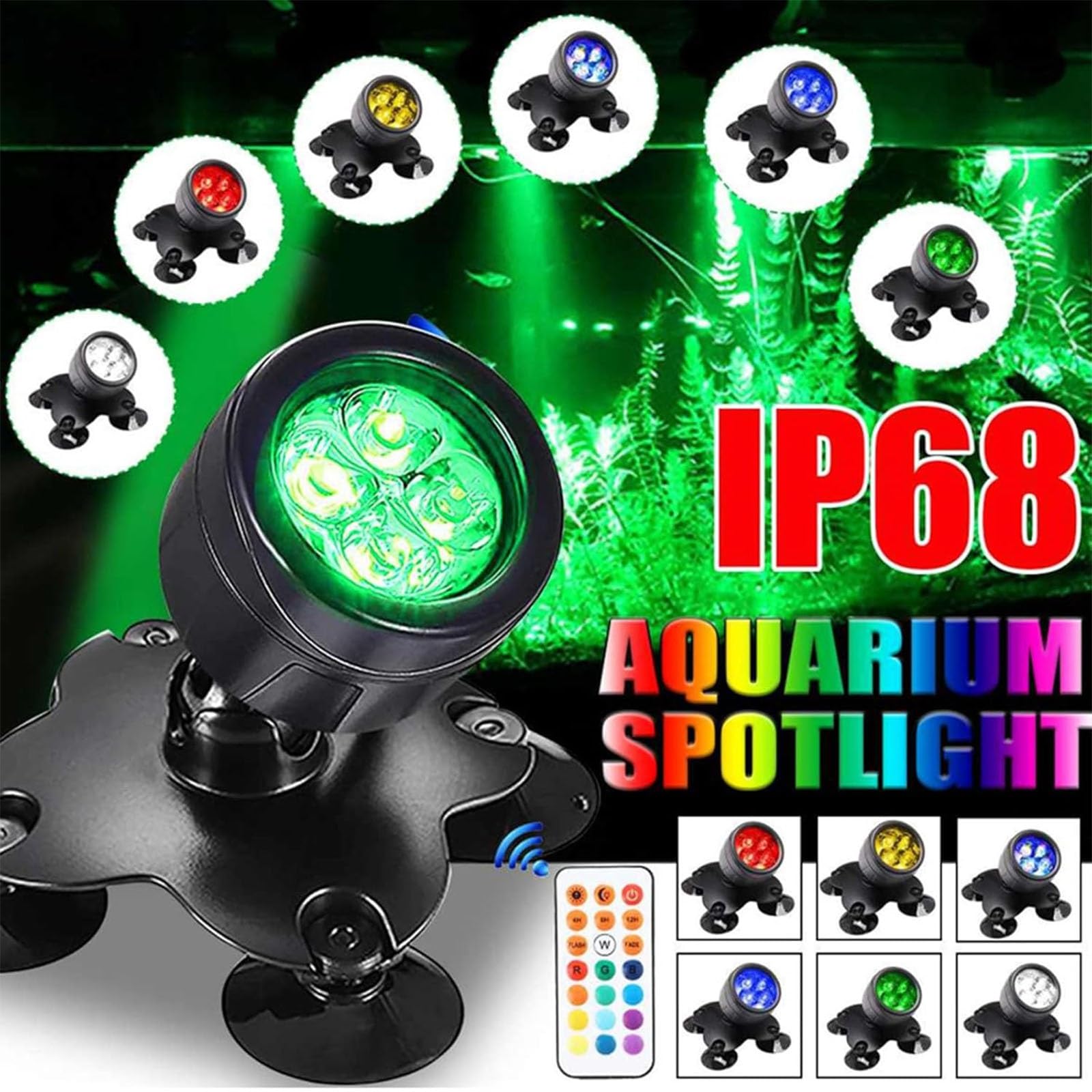 Luz LED Subacuática - Luces Del Estanque RGB, Luces Impermeables Para Peceras, Luces Para Acuarios Con Control Remoto, Focos Que Cambian De Color, Luces Decorativas Para Patios Y Jardines(1 Drag 4)