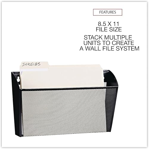 Miniatura 5 de Universal UNV20026 14 in. x 3.1 in. x 8.2 in. Metal Mesh Wall Letter File - Black