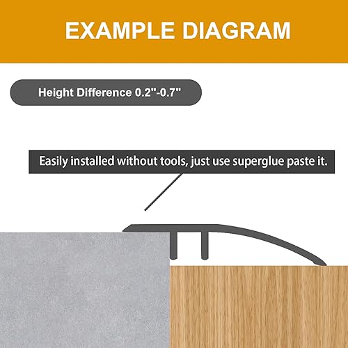 Miniatura 4 de Aluminum Floor Transition Threshold Strip, DoorCarpetTileThreshold Reducer, Doorway Edge Trim for Laminate Floor Mat Carpet and Vinyl Tile (Silver,