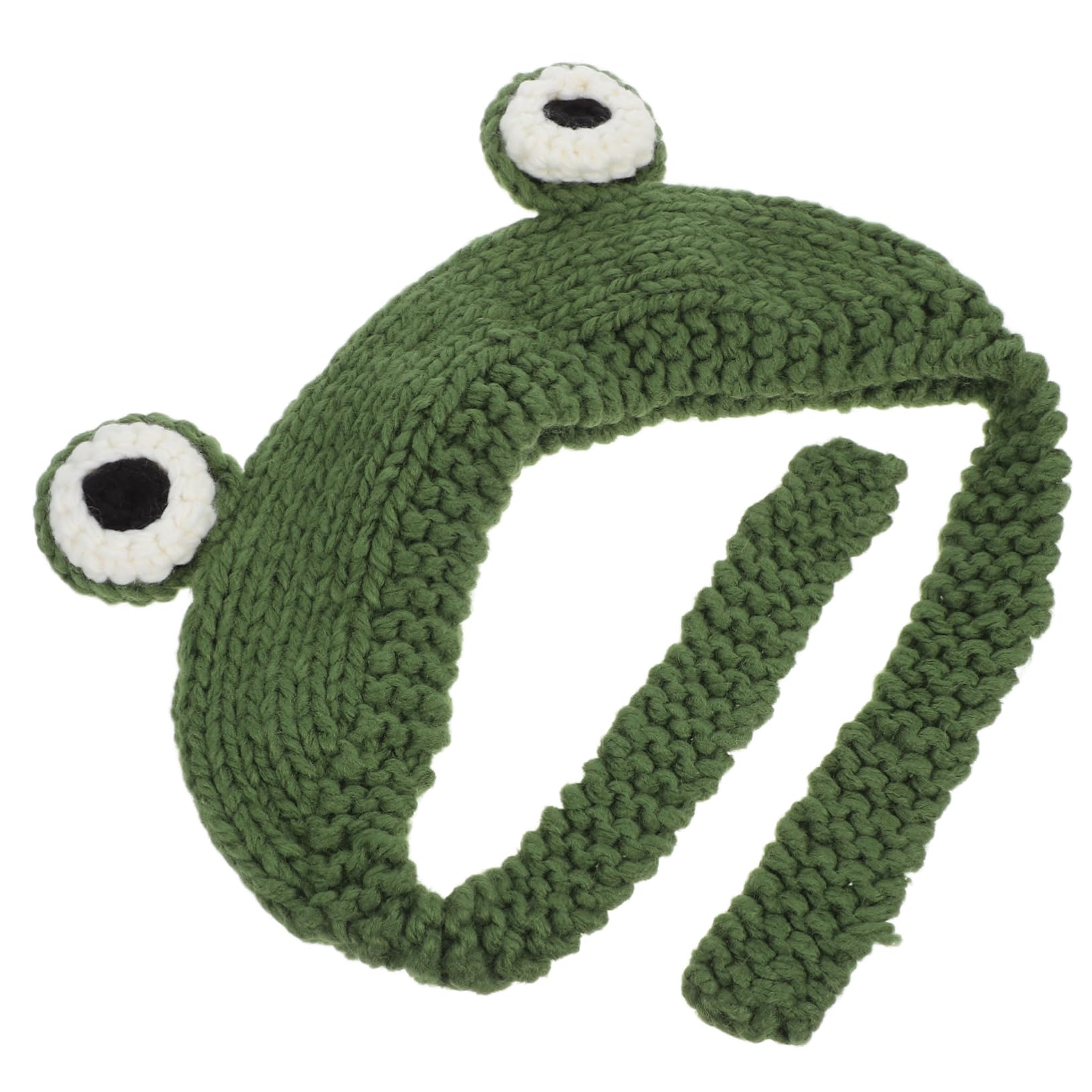 Healeved Unique Frog Cap Earflap Knitted Winter Headband Hat Comfortable and Warm for Outdoor Green