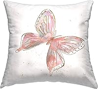 Vista 1 de Stupell Industries Nan Throw Pillow, diseño de mariposa monarca rosa, 18 x 18 pulgadas