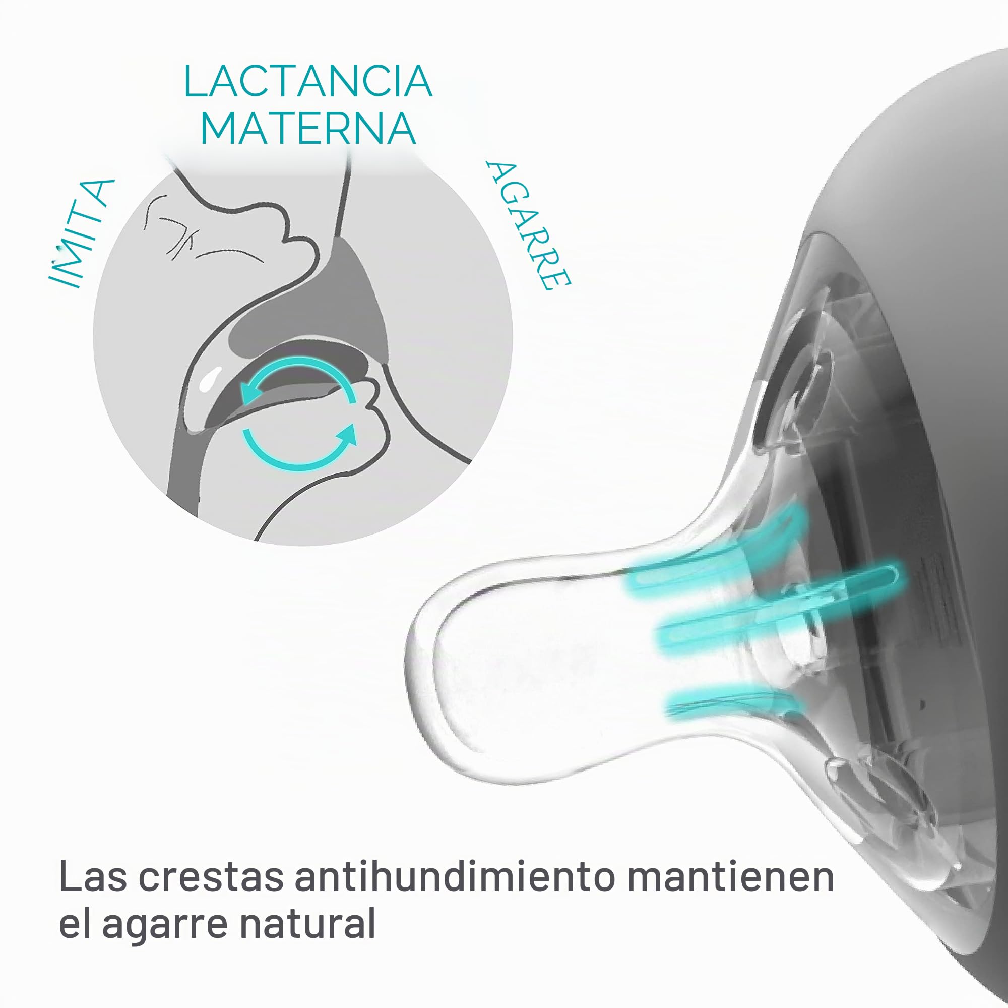 Nanobebe Flexy Biberones de silicona para bebé, anticólicos, sensación natural, pezón que no se pliega, base estable sin puntas, fácil de limpiar, paquete de 3, verde azulado, 270 ml