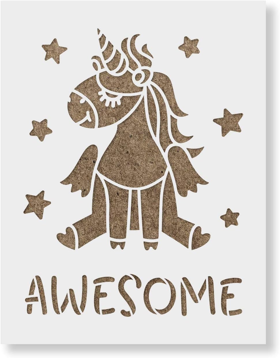 Unicorn Awesome Stencil - Versatile for Fairy Tales, Dragons, and More, Stencil of Unicorn Awesome