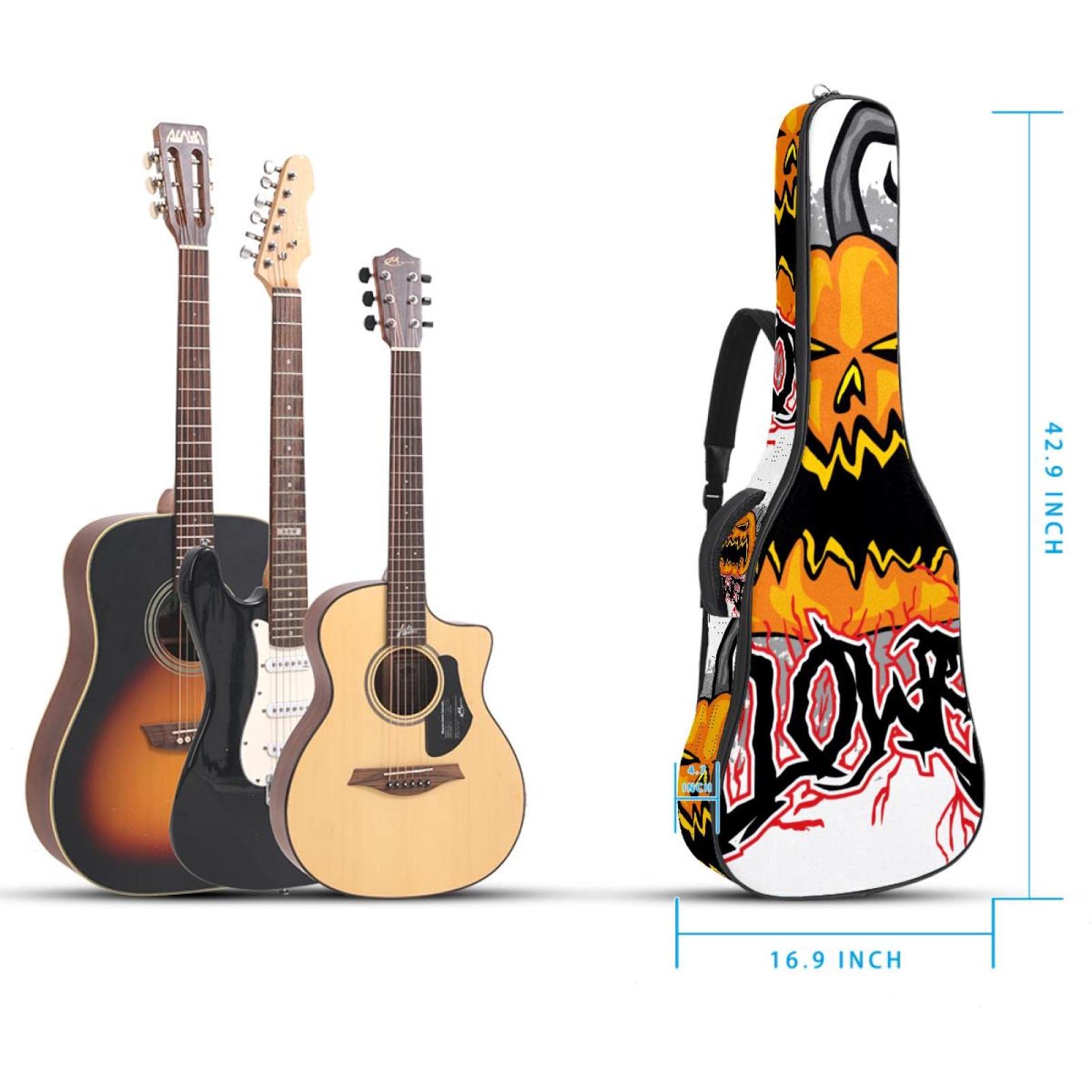 Funda Para Guitarra Eléctrica Víspera De Todos Los Santos Bolsa Guitarra Acolchada 6Mm Tela Oxford Impermeable Para Guitarra Acústica Y Clásica 40 41 Pollici