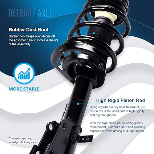 Miniatura 1101 de Detroit Axle - Puntal delantero para Hyundai Sonata 2012-2014 2012-2015 Kia Optima, puntal lateral izquierdo con montaje de resorte helicoidal 2013