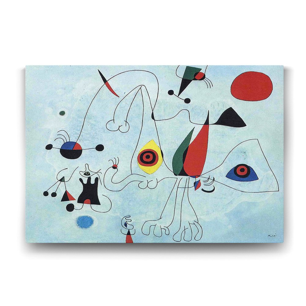 Joan Miro - Women and Birds Tablosu - 100x70cm