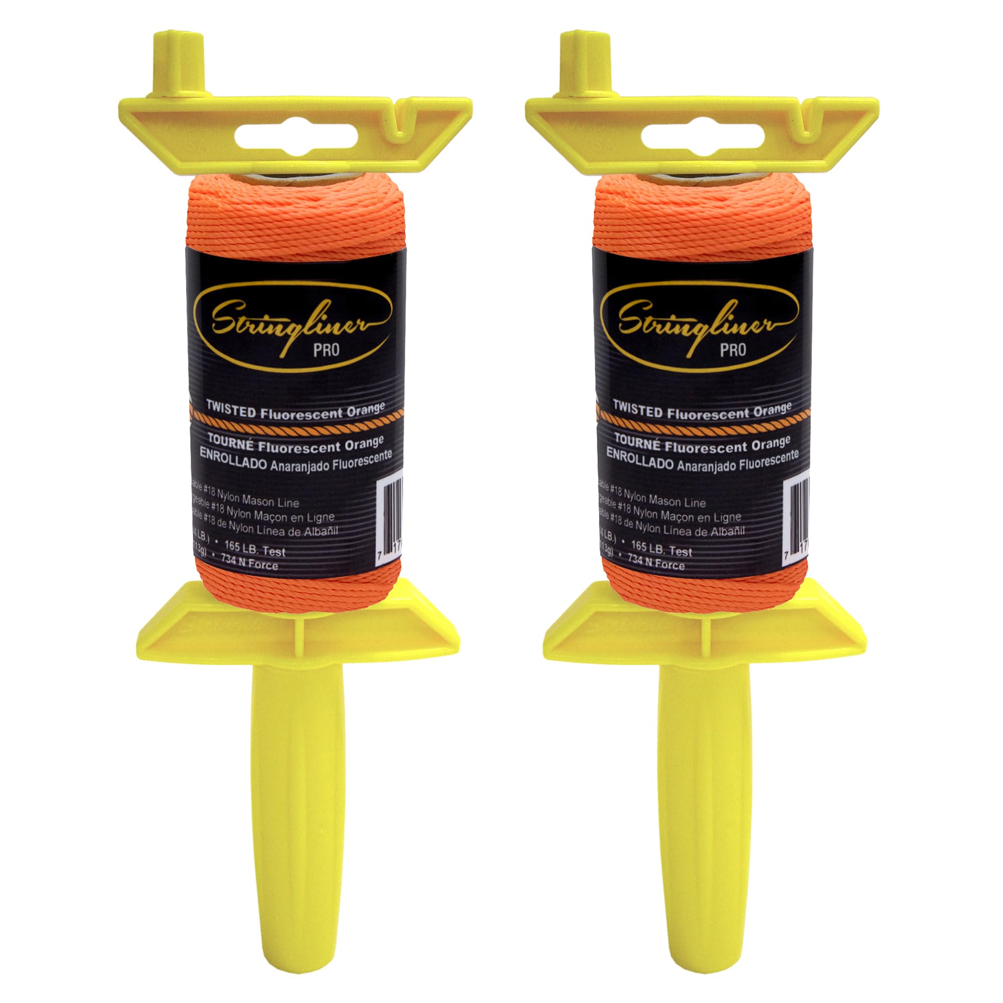 Pro Mason's Line bobine orange fluo 1080 pieds cordon tressé ultra résistant lot de 2