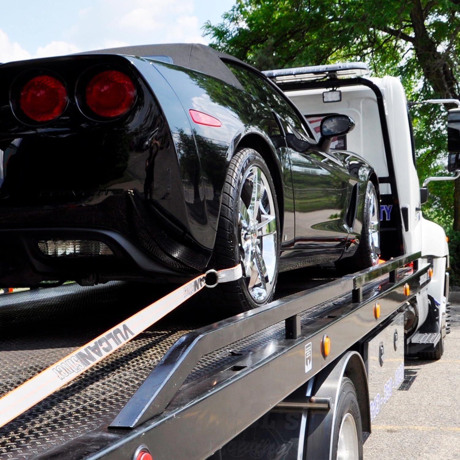 VULCAN Car Rim Tie Downs with Ratchets - 2 Inch x 144 Inch - 4 Pack - Silver Series - 3,300 Pound Safe Working Load - Image 3