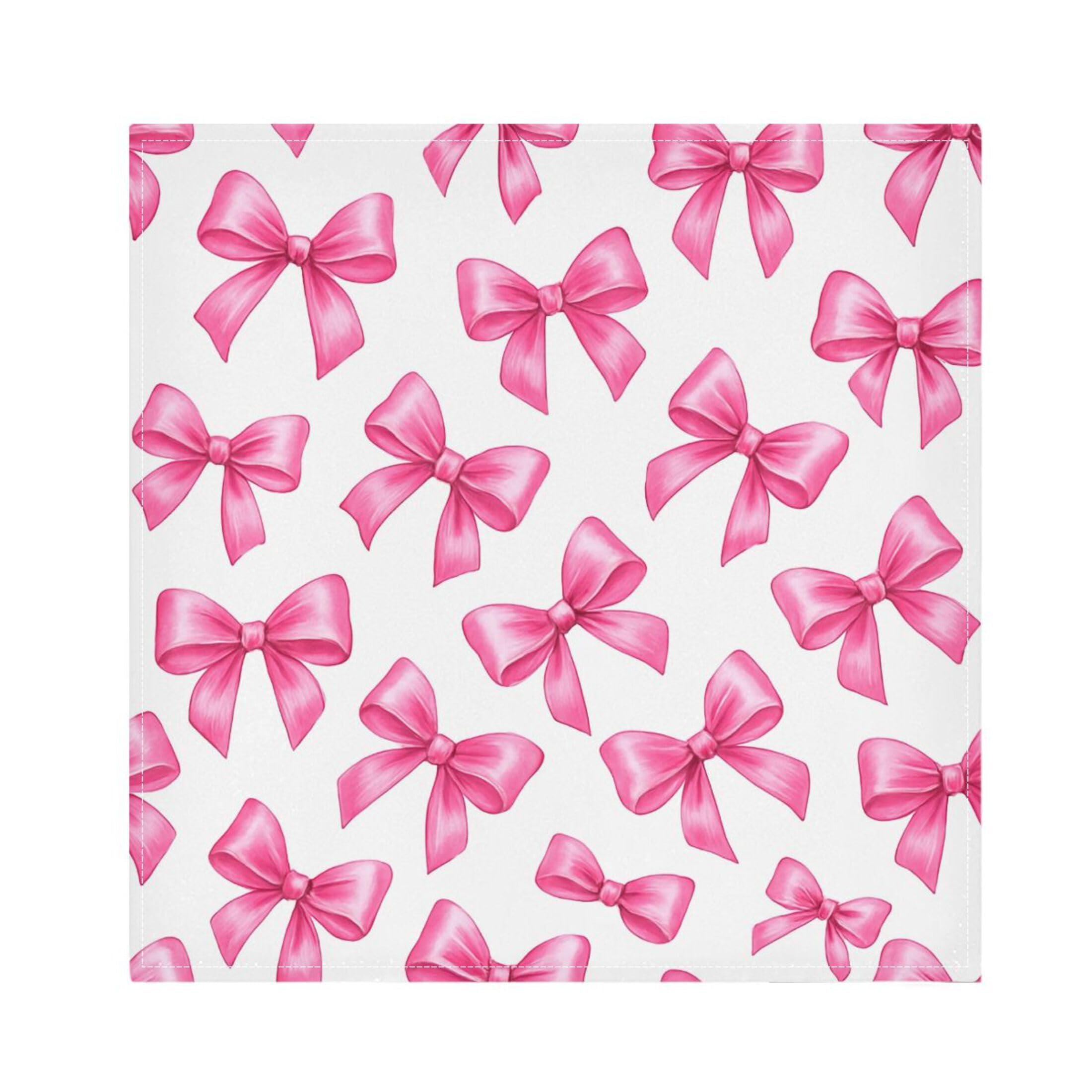 Fuauuyl Cloth Napkins Set of 6 Pink Bows Dinner Napkins 20x20 in, Washable & Reusable Fabric Table Napkin for Dining Parties Holiday, Eco-Friendly
