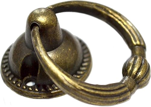 Miniatura 3 de Juego de 8 tiradores de bronce para cajones de estilo vintage, con tornillos para muebles de armario, armario y armario de madera