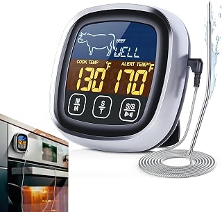 Cooking Temperature Gauge – Digital Chicken Measuring Tool Waterproof Steak Thermometer | Fast-Read Cooking Probe for Kitchen Grill Oven Barbecue Baking Roasting