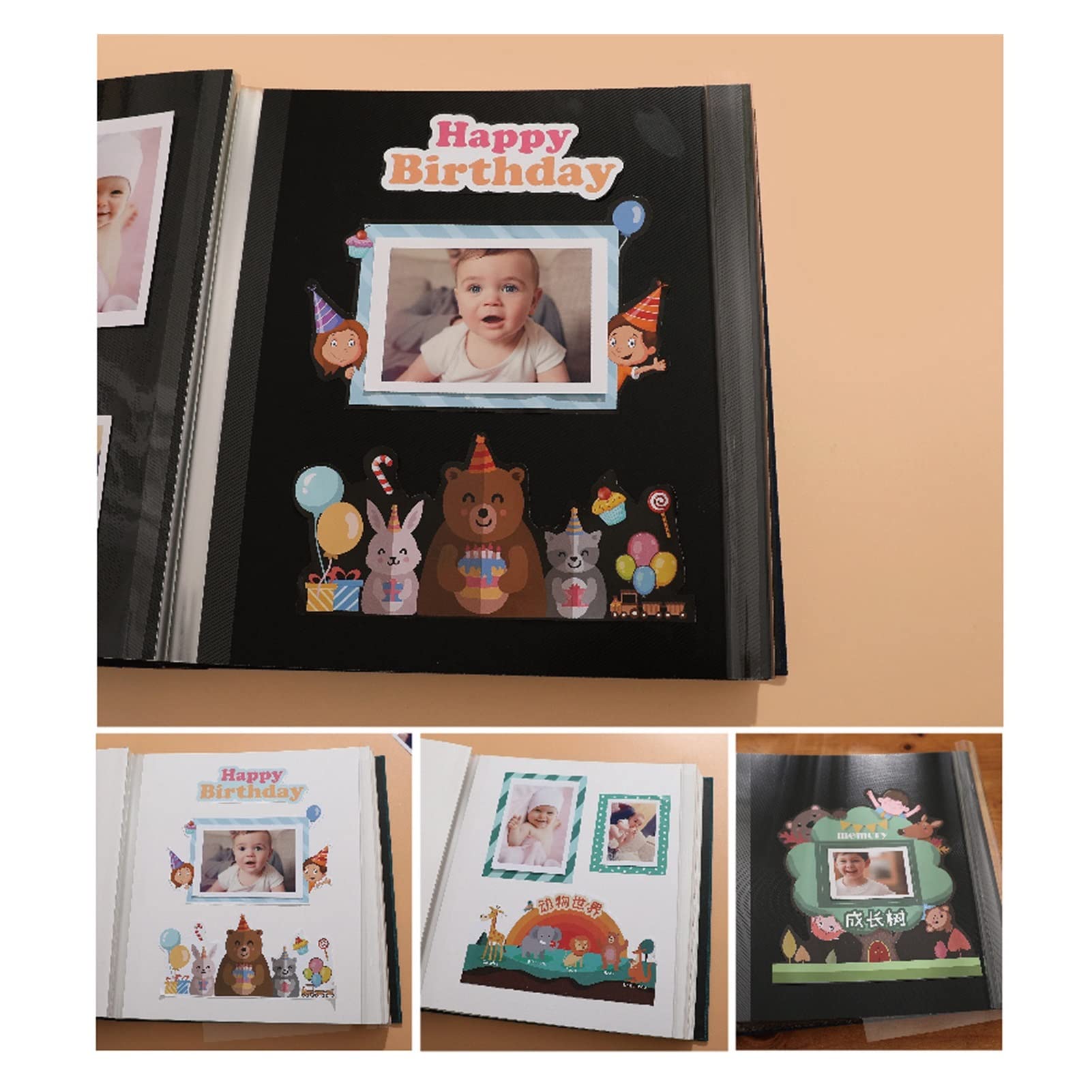 GLigeT Album fotograficzny Album fotograficzny Album DIY Baby Wzrost Nagrywanie Edycja rodzinna Ręczna duża pojemność Błogosławieństwo Ręczny album pamiątkowy Album (Kolor: B, Rozmiar: 40 arkuszy