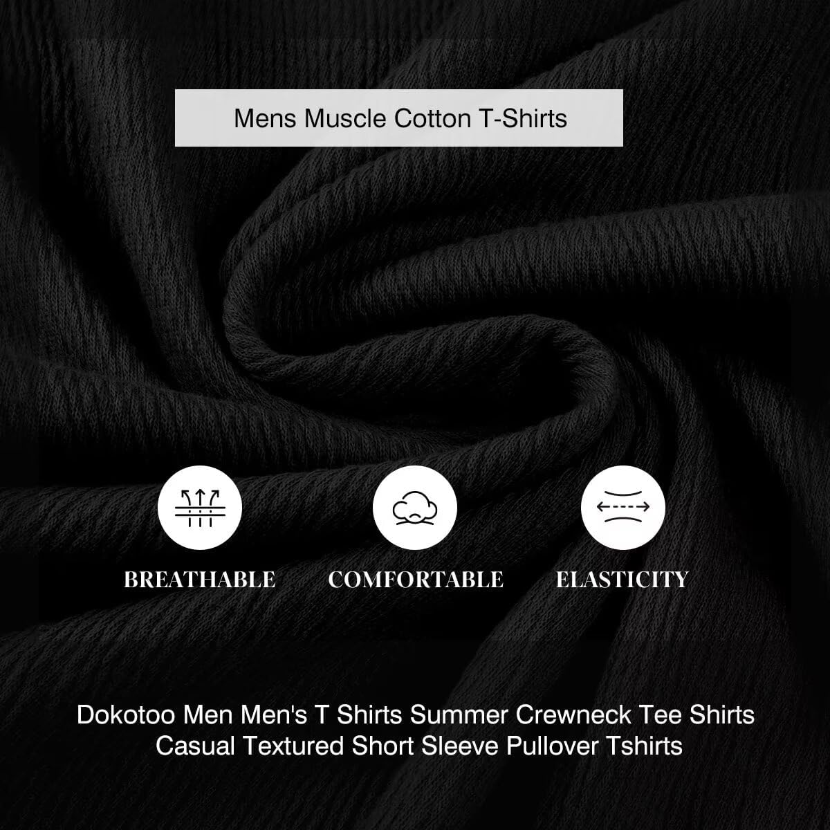 Men's T-Shirts Cotton Short Sleeve Crewneck Textured Knit Tees Shirts Summer Casual Solid Basic Tops - Image 6