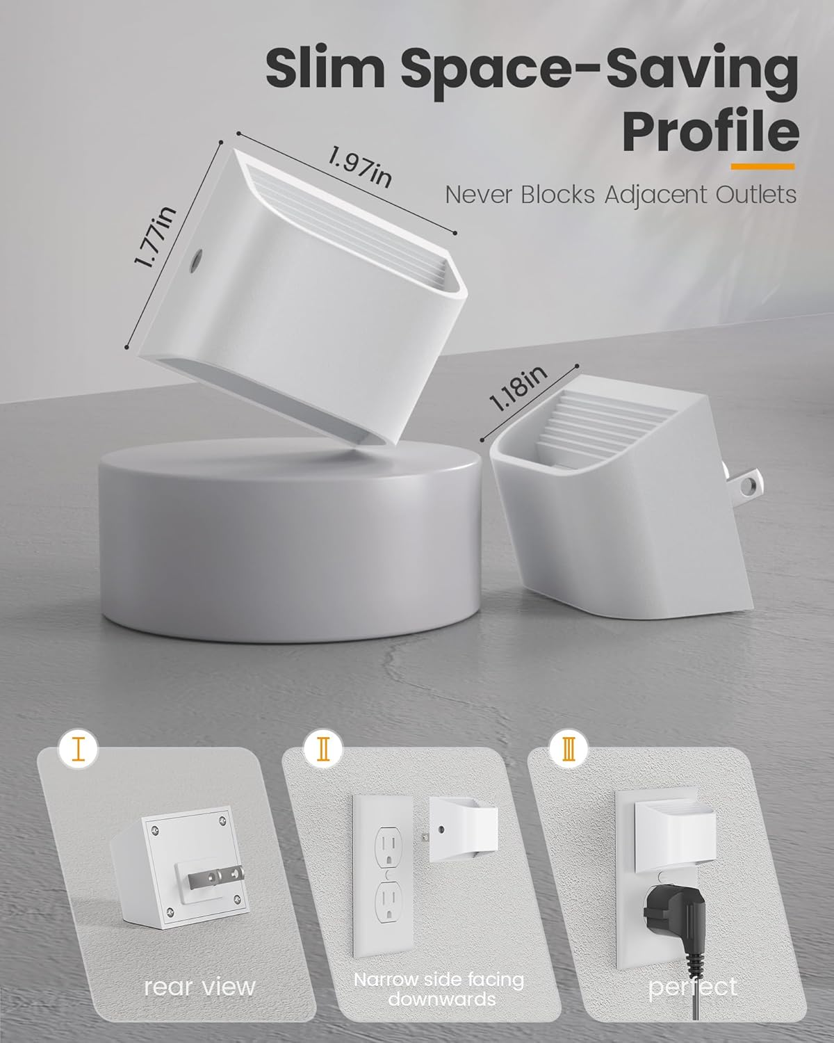 NIORSUN Plug in Night Light, Auto Brightness Sensor Night Light, 3000K Warm White, Ultra-Slim Wall Light for Hallway Bathroom Bedroom Stairs, White, 4 Pack - Image 4