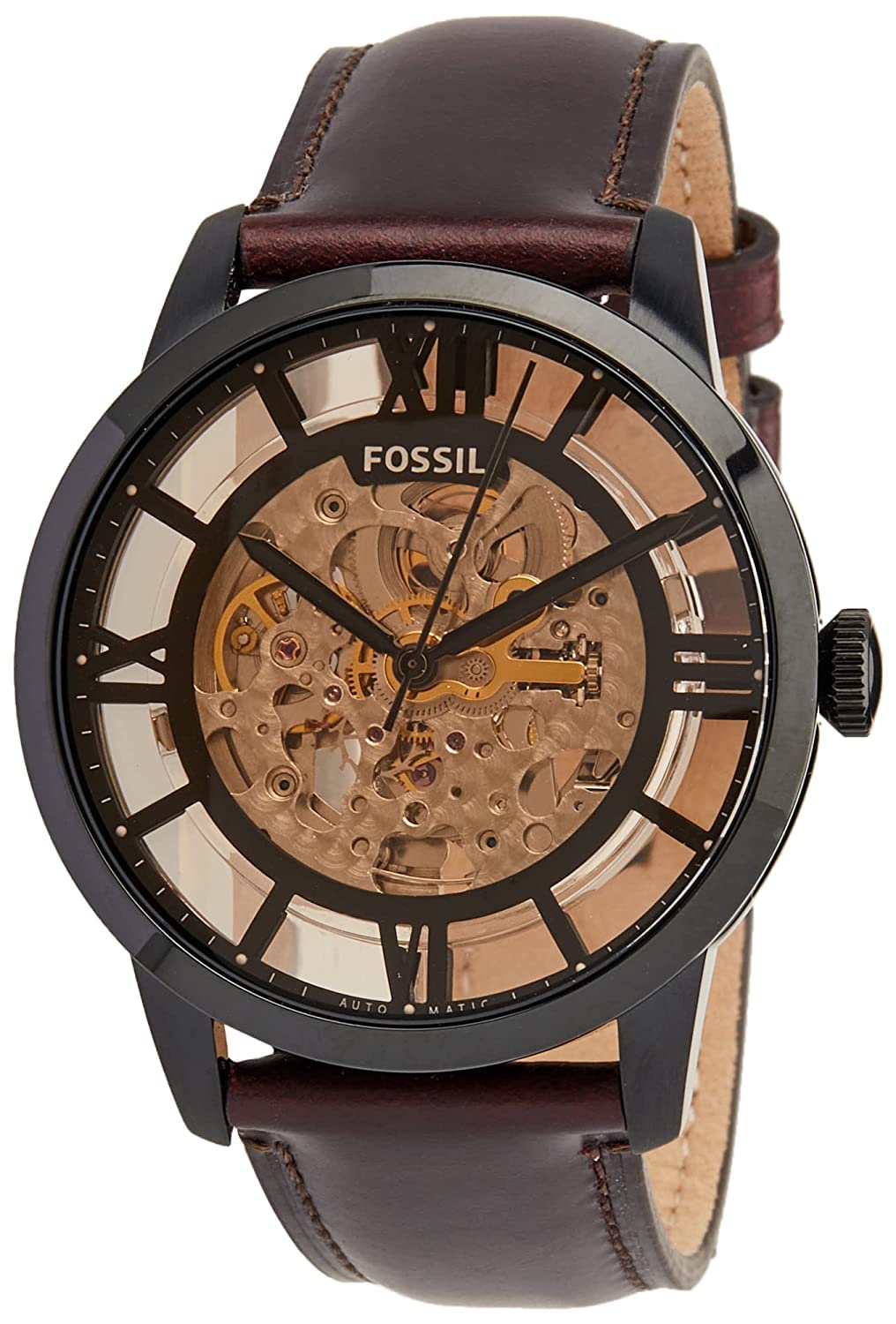 FossilTownsman Automatic Brown Skeleton Dial Mens Watch ME3098 (B0BRQXHR2T) Amazon Price History, Amazon Price Tracker
