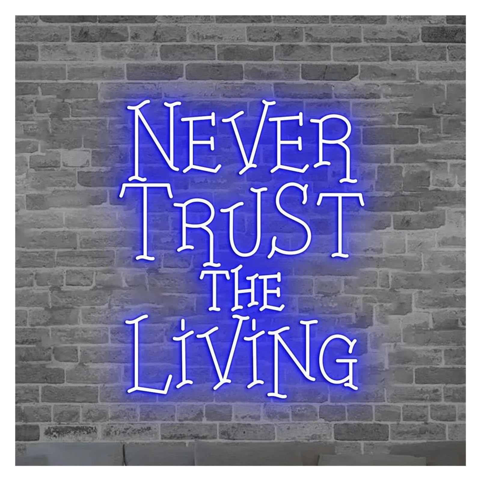 SHOUXI Sign Lamp Never Trust The Living Neon Sign, Spooky Light Party Festivals Bedroom Business Window Display Decoration 45cm(D)