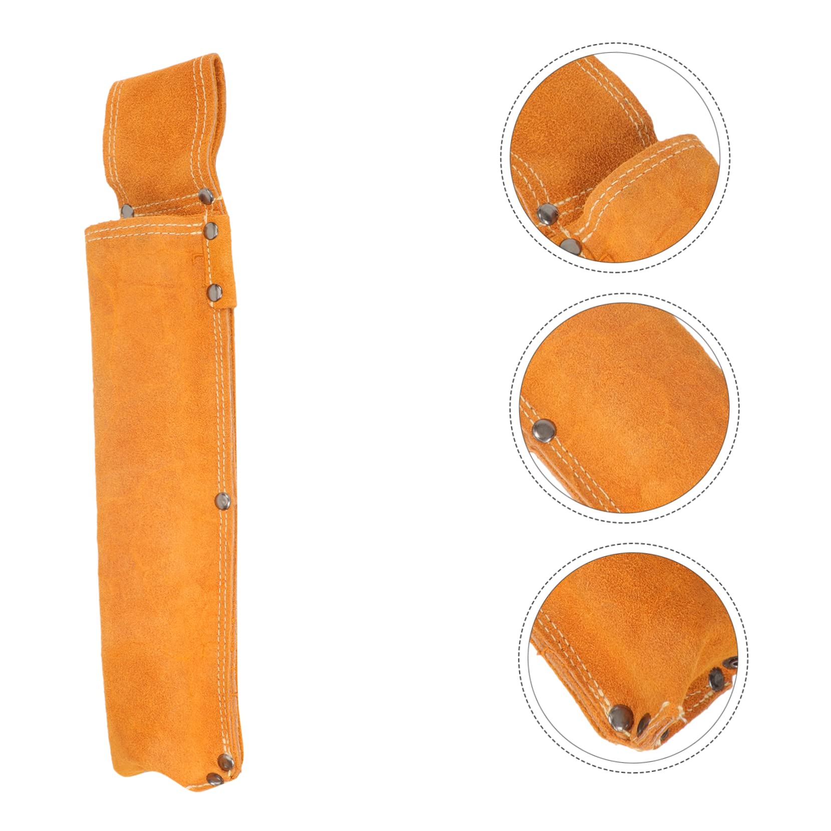 Cabilock 3 Piezas Kit de herramientas anti-escalecimiento bolsa soldadura Cintura accesorios de soldador portaelectrodos soporte de almacenamiento de electrodos Cuero Naranja