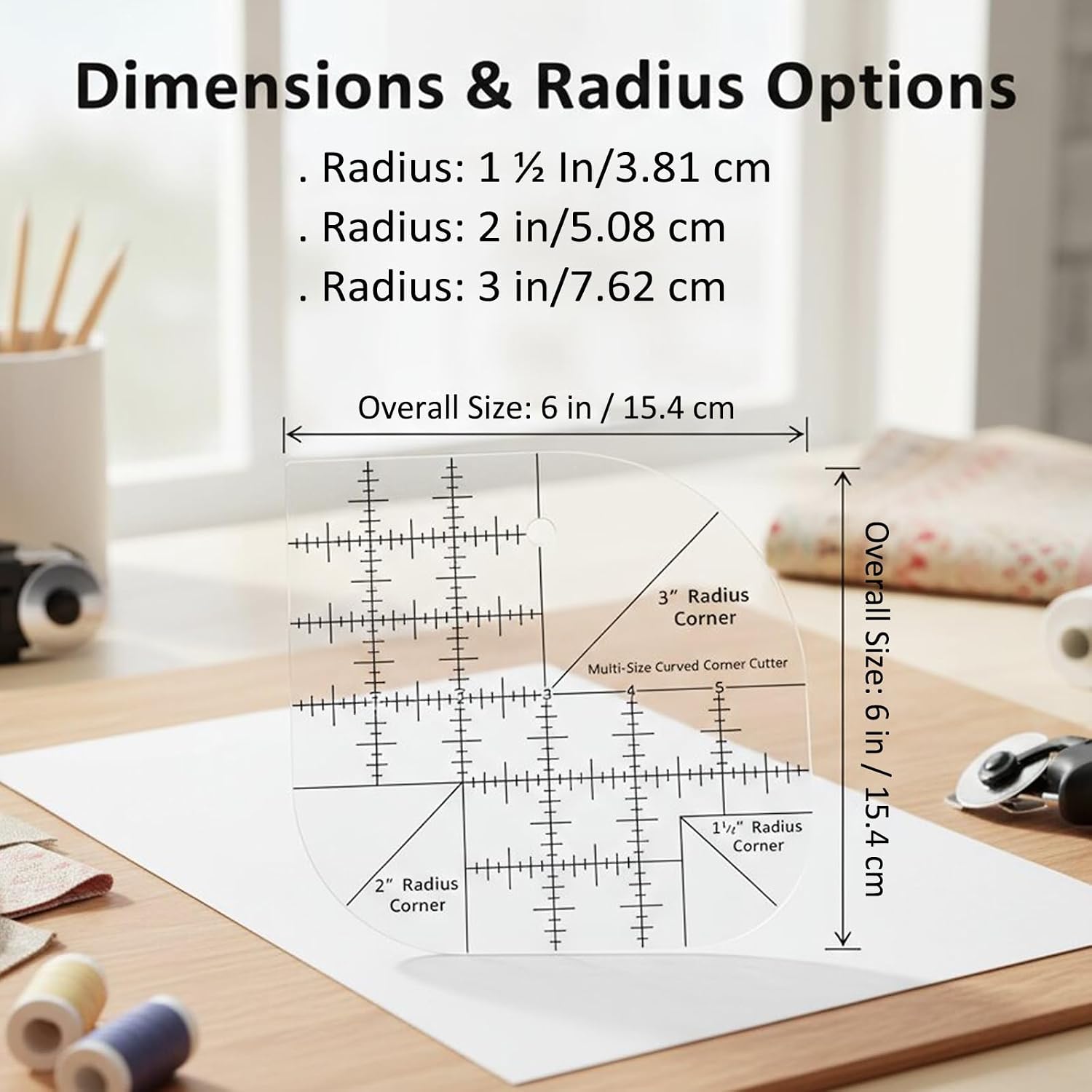 Curved Corner Cutter Quilting Ruler, Acrylic Patchwork Quilting Templates Tools, Acrylic Patchwork Quilting Templates Tools, Quilting Sewing Ruler.