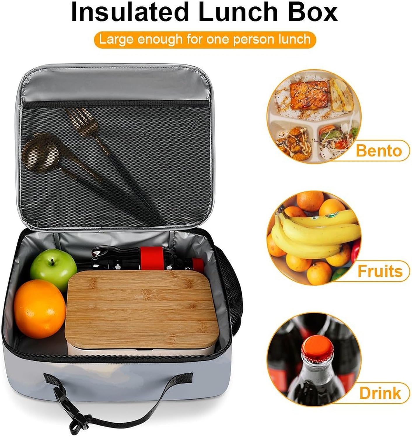 Funny Duck Reusable Lunch Box Insulated Lunch Bag Cooler Bag Lunchbox Meal Food Container Tote Bag for Women Kids Girls Boy School Camping Hiking Picnic Beach Travel