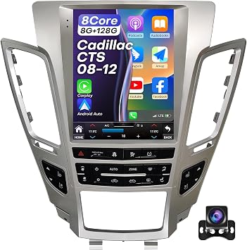 8+128G Radio for Cadillac CTS 2008 2009 2010 2011 2012 Radio Stereo | Wireless Carplay Android Auto 9.7 Inch QLED Screen WiFi GPS BT5.0 FM/AM AHD Backup Camera