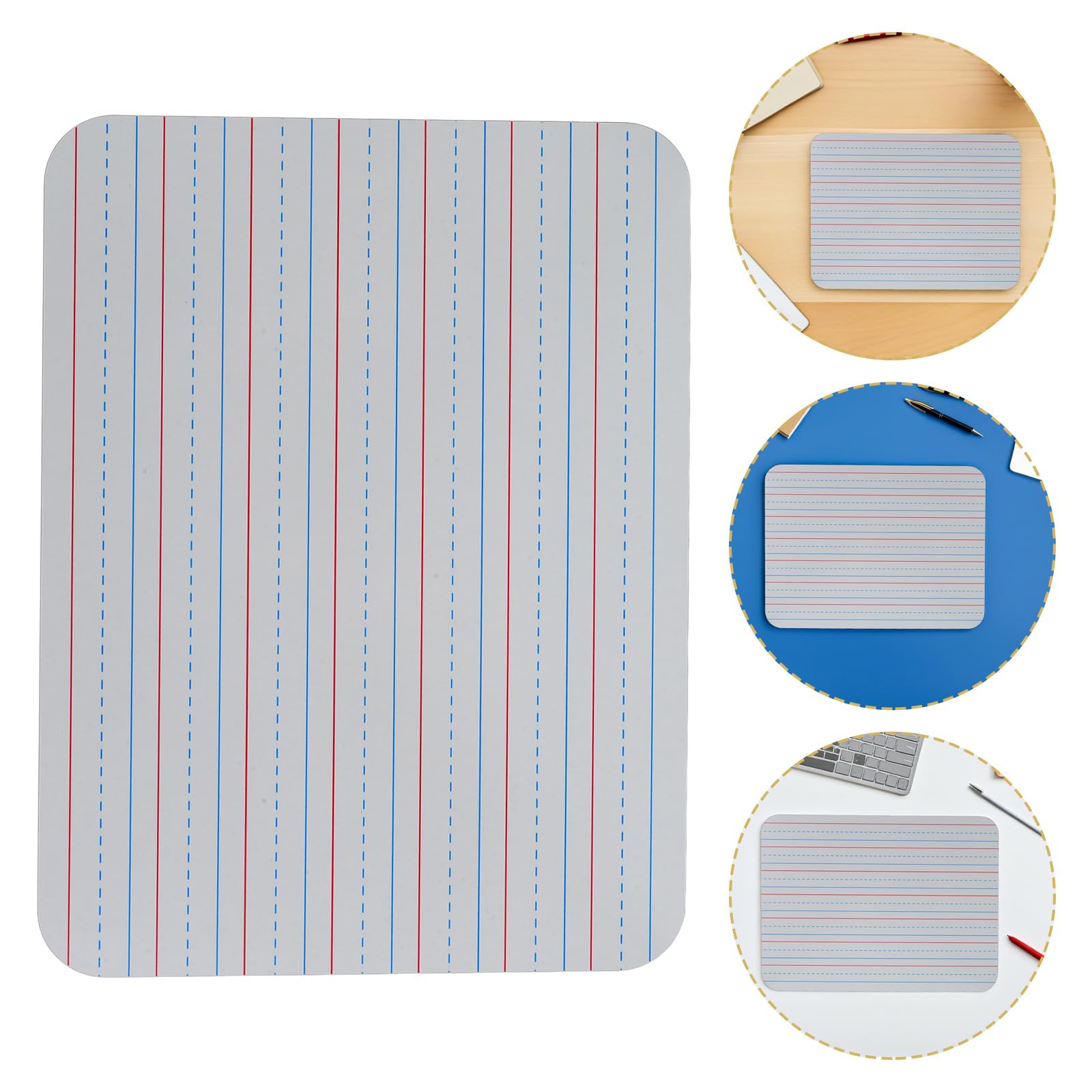 Ciieeo Tableaux Blancs Effaçables à Sec Support D'écriture Claire Lot de 5 avec Lignes Design Portable et Compact pour Bureau et Salle de Classe