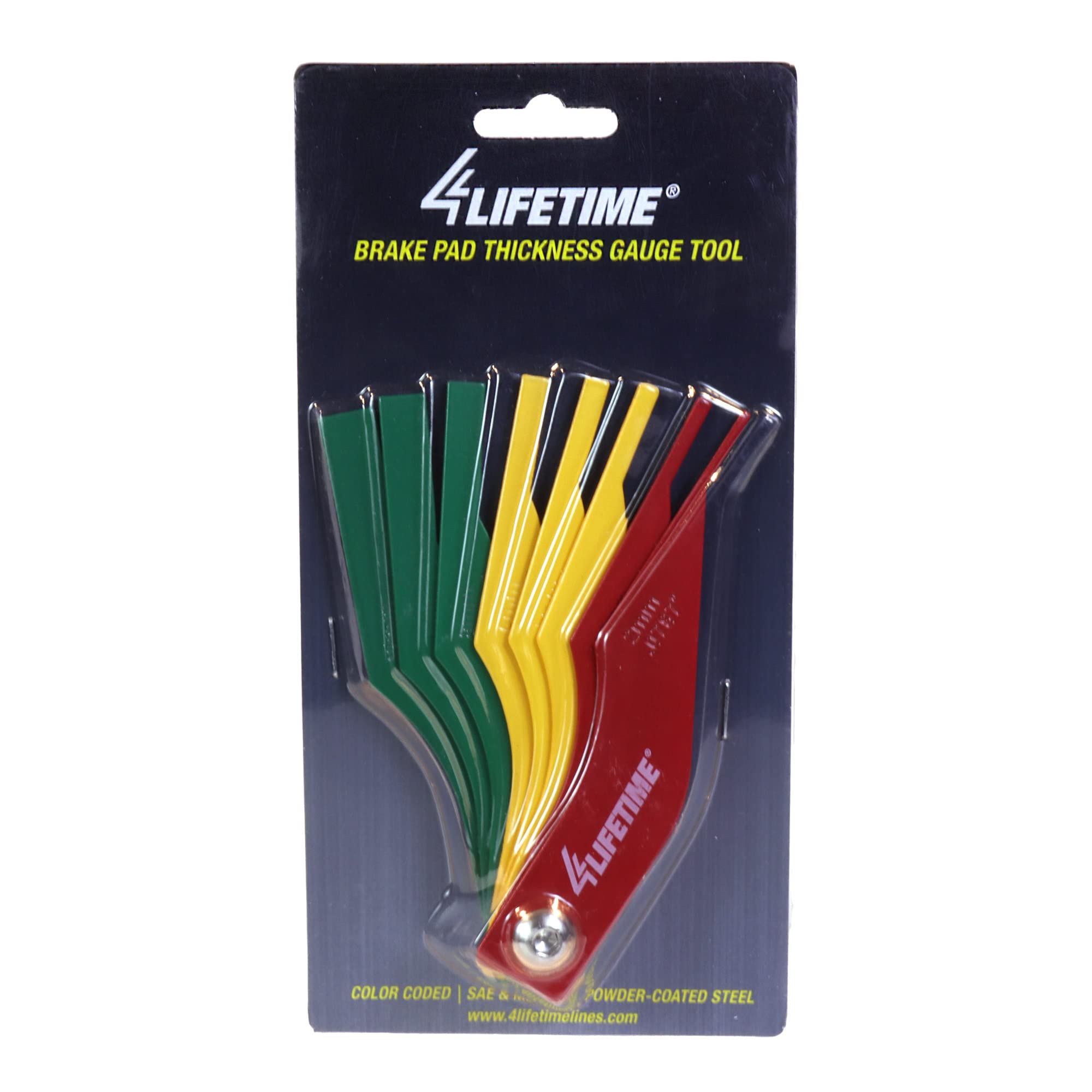 4LIFETIMELINES Brake Pad Thickness Measuring Gauge Tool - Quick Assessment, SAE & Metric, Comprehensive Measurement - Durable, Robust and Space Saving Design