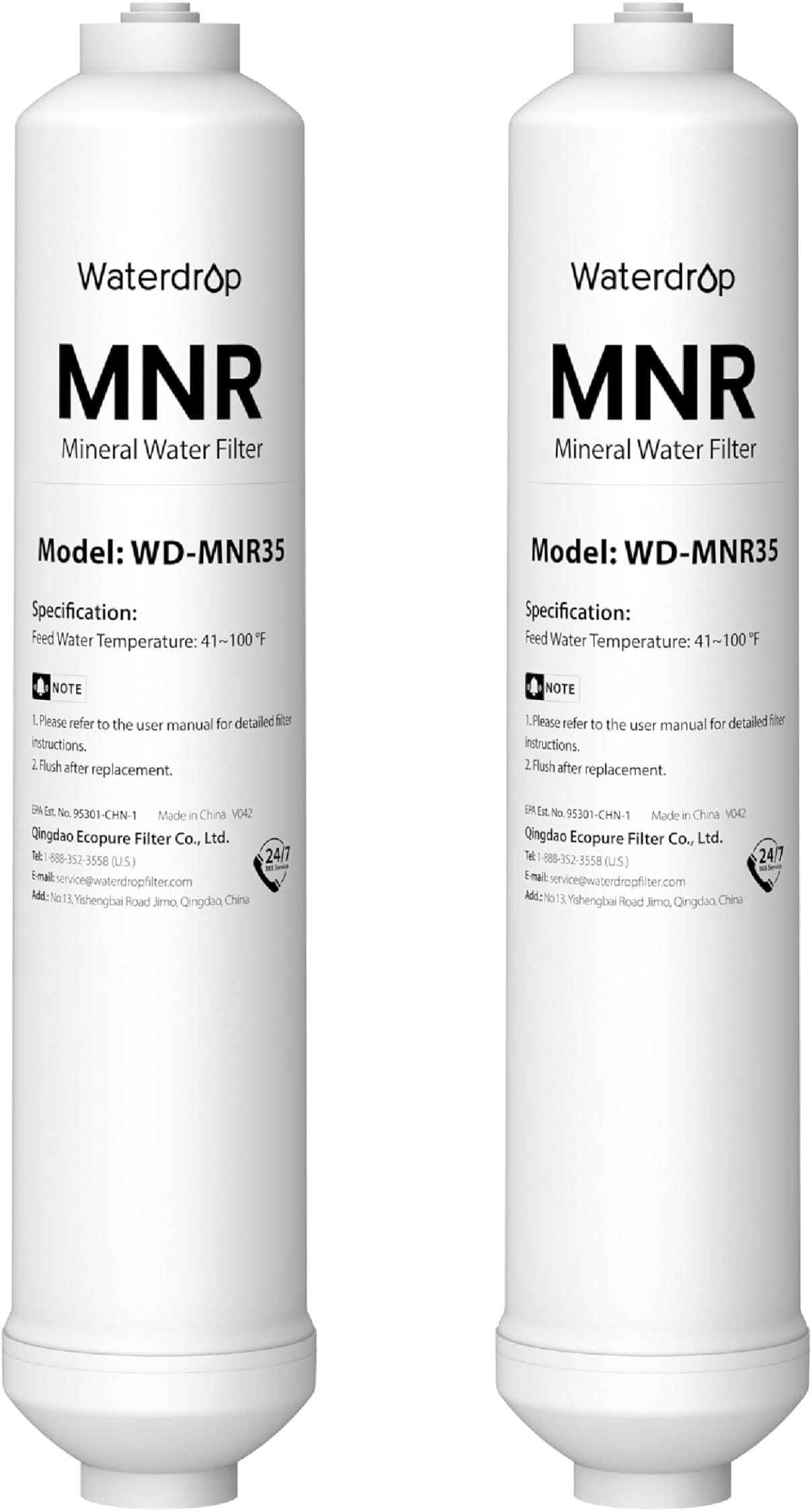 Remineralisation Inline Water Filter, 1/4" Quick Connect Post Filter for Reverse Osmosis Filter System, Restore Essential Minerals (2)