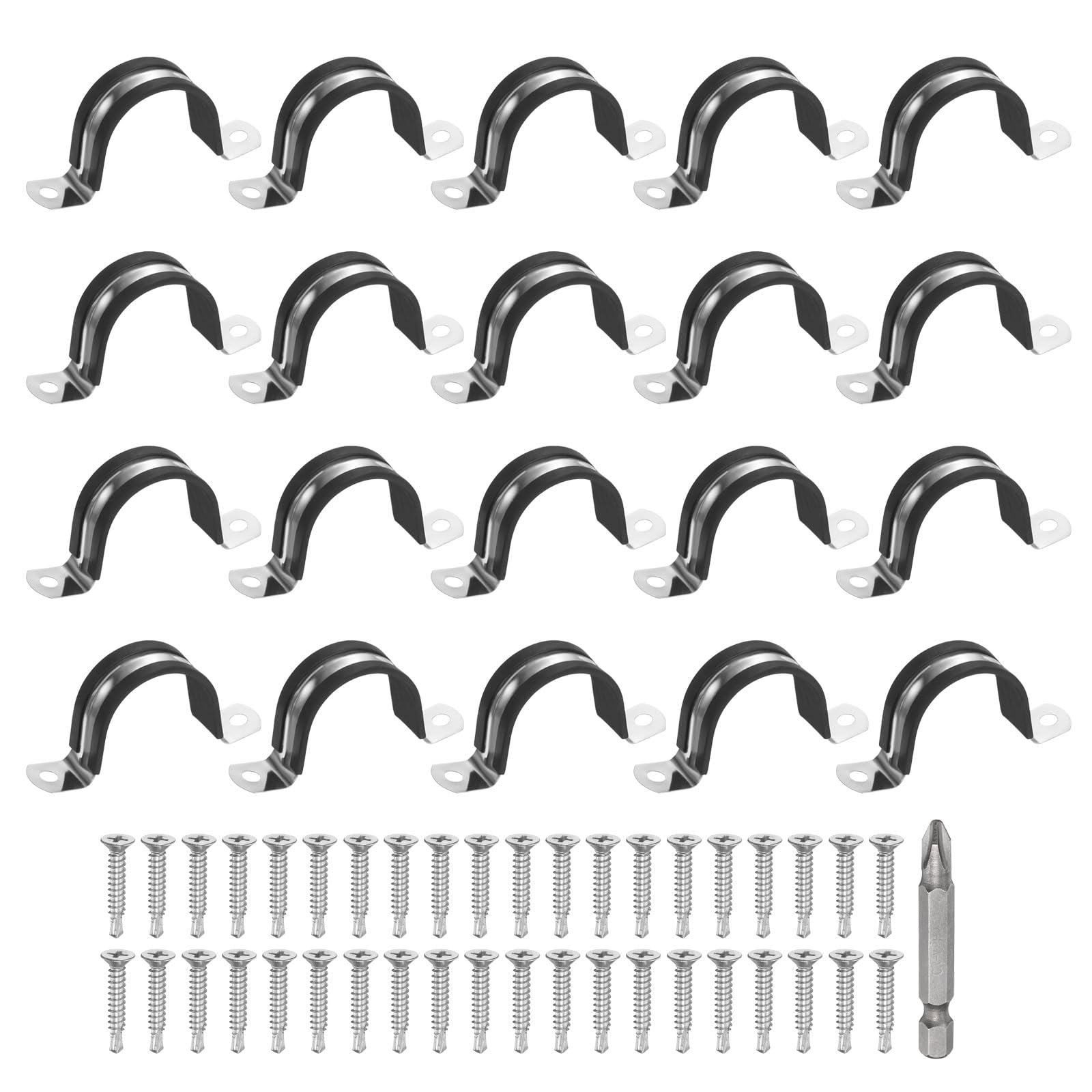 Lot de 20 colliers U M38 pour fixer solidement les tuyaux de votre voiture ou de la maison