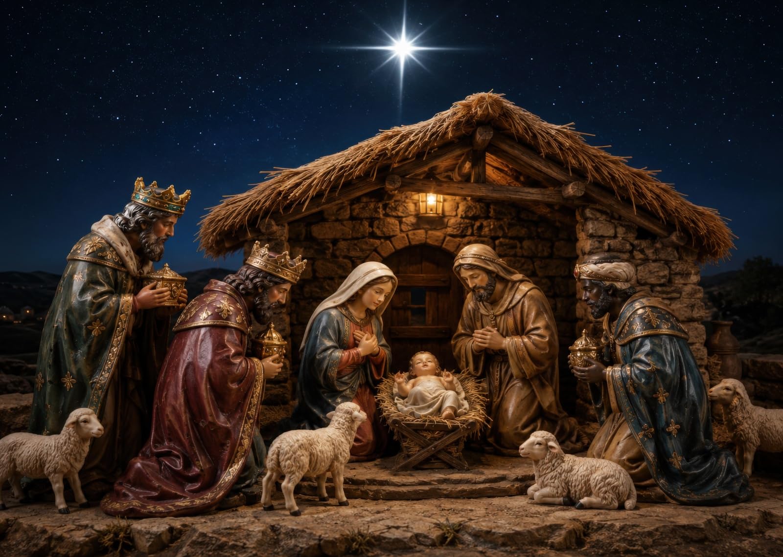 BELECO 3x2.5m Sfondo in tessuto scena presepe stella di Natale