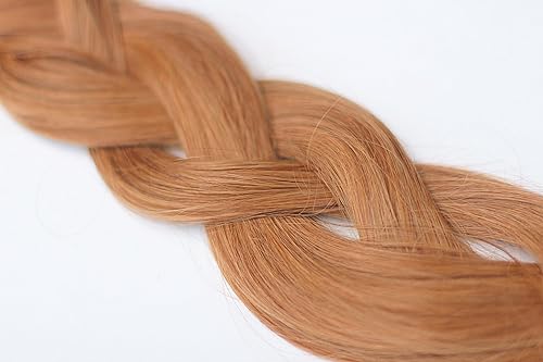 Miniatura 3 de TRESSMATCH Extensiones de cabello humano Remy de 20 a 22 pulgadas con clip, gruesas hasta las puntas, castaño rojizo clarorojo (color #30), 10