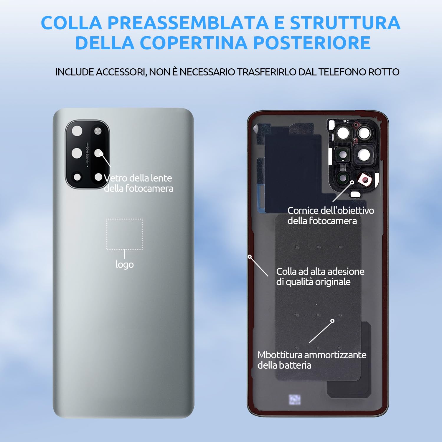 5x Pellicola Protettiva Compatibile Con Oneplus 8 Posteriore Pellicola Dprotezione Cristallo 4051837519087