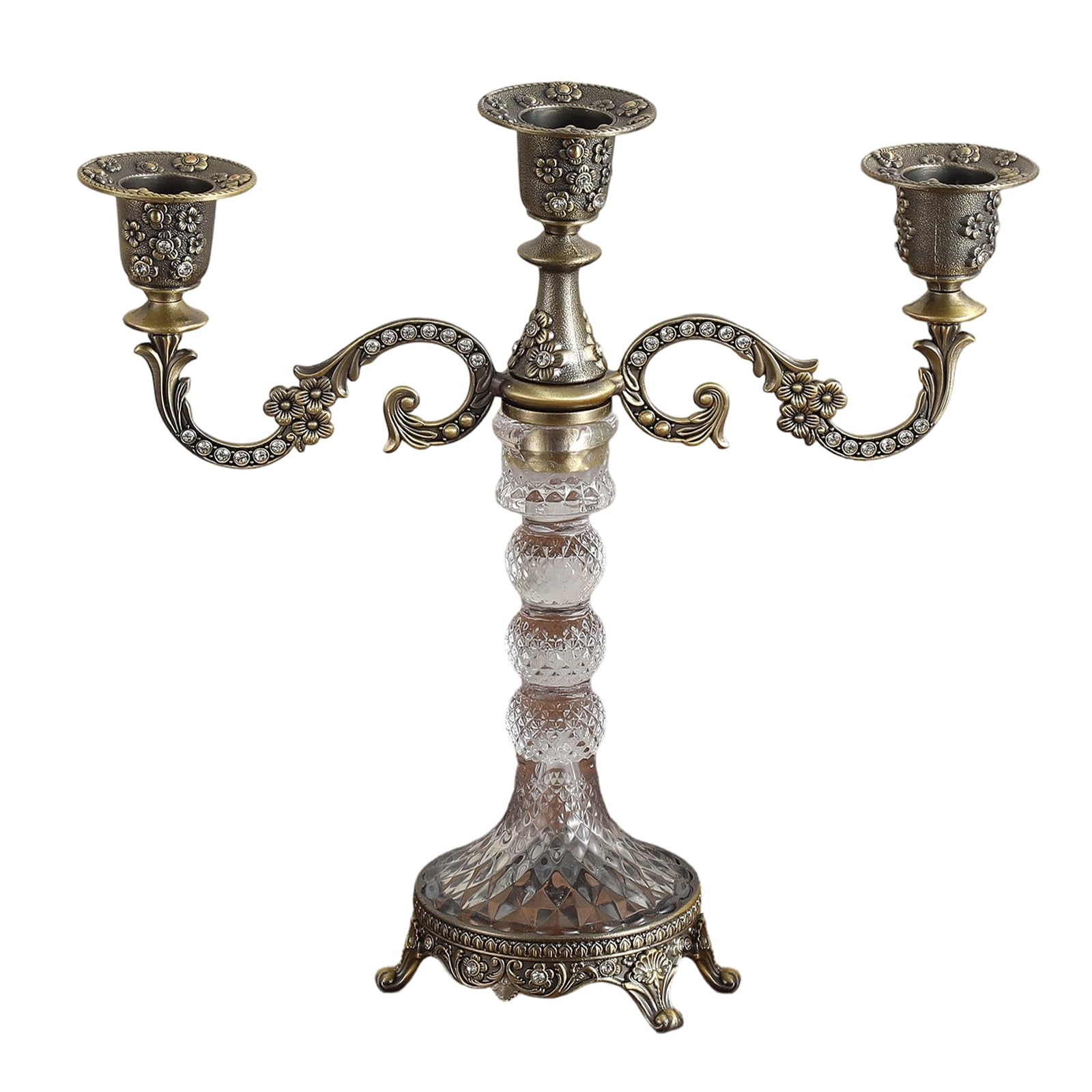 ZEPFJHE Decorative Stands Iron Taper Holders Candelabra Retro Candlestick for Wedding, Table Centerpieces Iron Taper