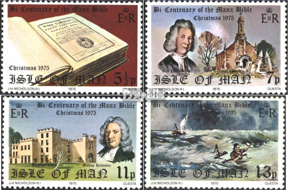 Prophila Collection united kingdom - Isle Of Man 68-71 (complete.issue.) unmounted mint/never hinged ** MNH 1975 200 years Manx-Bible (Stamps for collectors) Christianity
