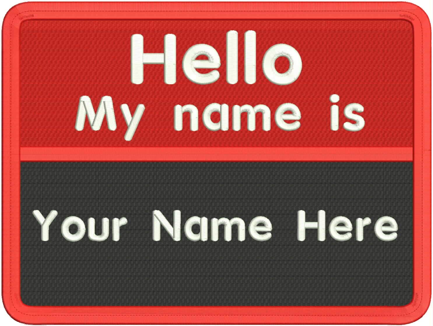 Custom Embroidered Hello My Name is Name Tag Tactical Gear Rucking Red Patch Sew iron Hook