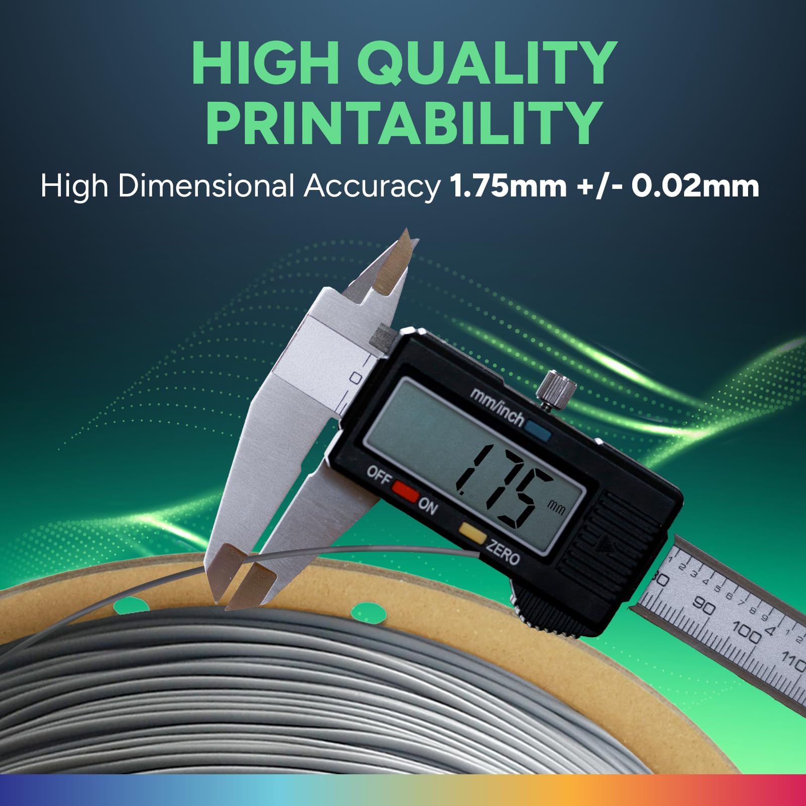 OVERTURE Filamento TPU 1kg Grigio, 1.75mm Flessibile TPU Filamento per Stampante 3D, Elevata Liquidità, Precisione Dimensionale +/- 0.02 mm, per Stampante 3D (Grigio)
