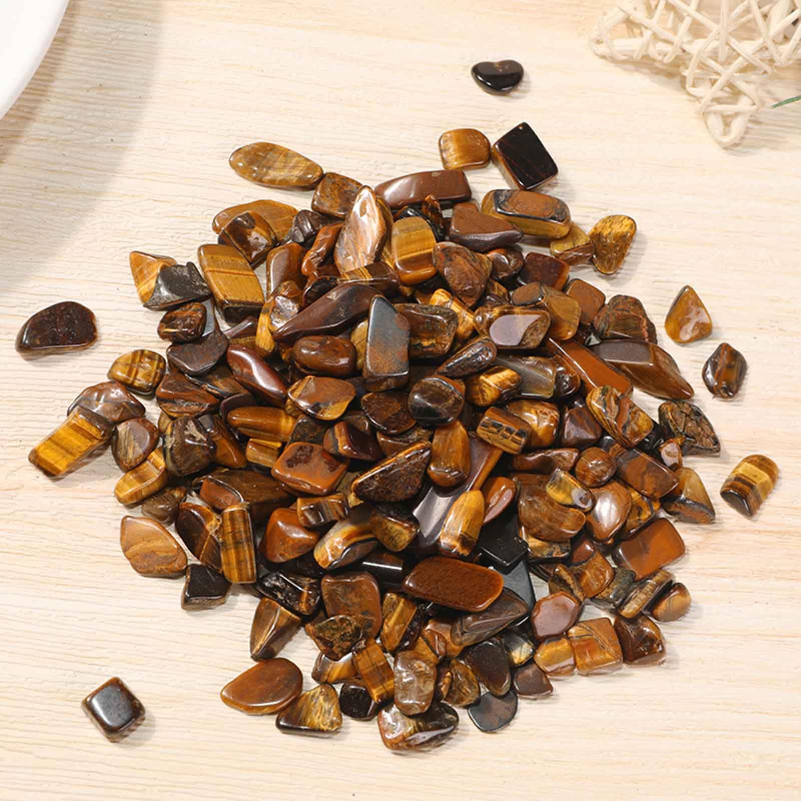 Naturalny kwarc, 2, funta kruszonego kamienia tygrysiego oka, naturalne wióry polerowane, uzdrawiające kryształy na prezent, rękodzieło | 7~9mm/1000g