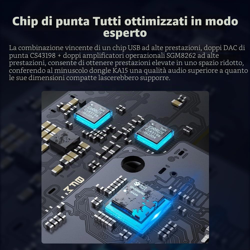 FIIO KA15 DAC portatile e amplificatore per cuffie (nero)