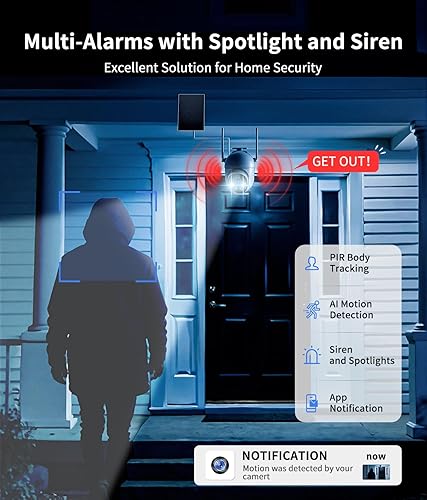 Miniatura 4 de 2K Solar Security Cameras Wireless Outdoor, 360° View Outdoor Camera for Home Security with Color Night Vision, Battery Powered, AI PIR Detection,