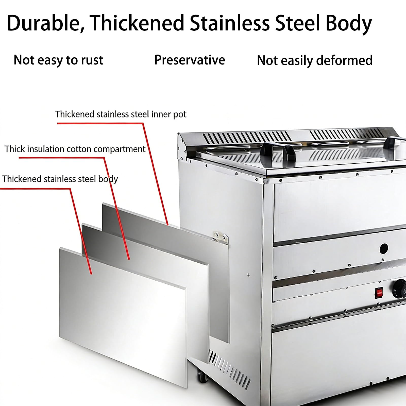 Friggitrice Gas Professionale 23L,2 Cestelli, Controllo Temperatura 50–300°C, Acciaio Inox, Vaschetta Olio,per Cucina e Ristorazione