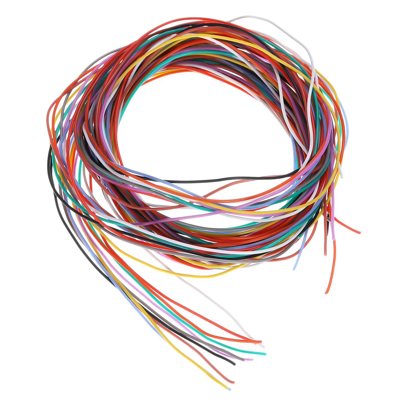 TA-VIGOR 30AWG Silicone Electrical Wire Kit, 10 Colours 3.0m/10ft Stranded Tinned Copper Hookup Wire Flexible Insulated Cable 600V 200°C for Car, Model, DIY, Appliances – 10pcs