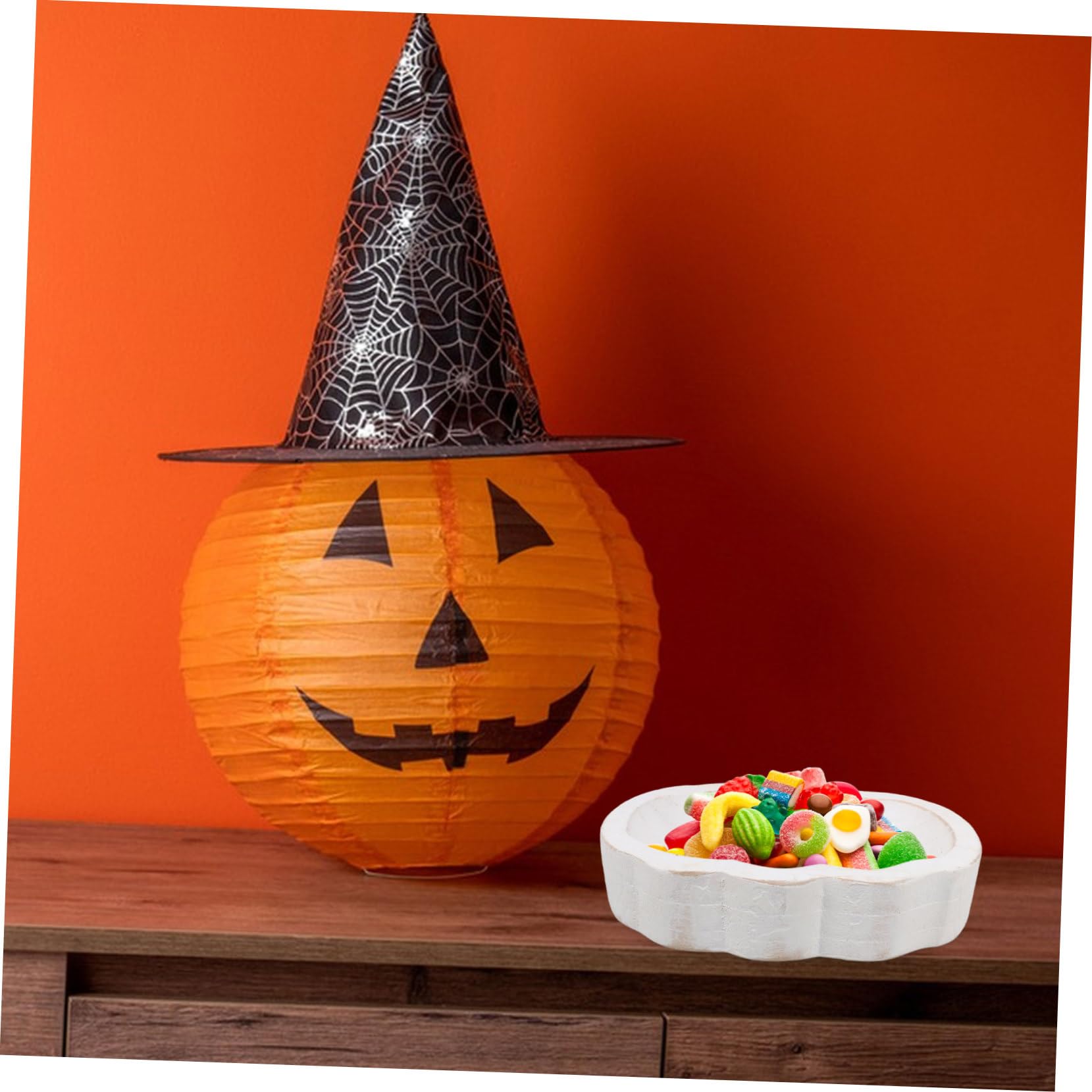 Cabilock 5 Piezas Compota de calabaza y cuenco de madera Bol de madera para ensaladas decoración de acción de gracias de otoño bandeja para servir con forma de pata plato de sopa delicado