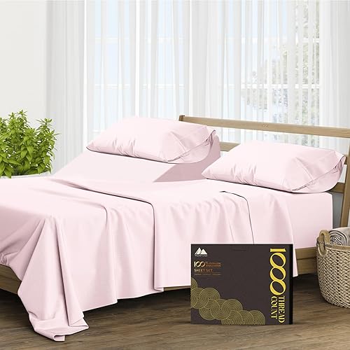 Mayfair Linen Juego de sábanas divididas tamaño King para cama ajustable, 100% algodón egipcio de alta densidad de hilos con parte superior dividida