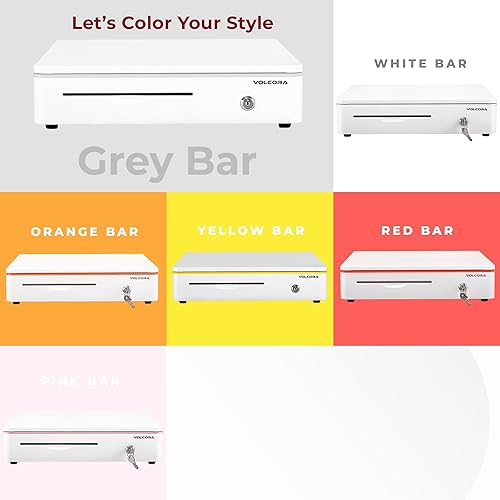 Miniatura 7 de Cajón de caja registradora para punto de venta sistema POS con esquinas redondas de 16 pulgadas, bandeja extraíble para monedas, 5 billetes 8