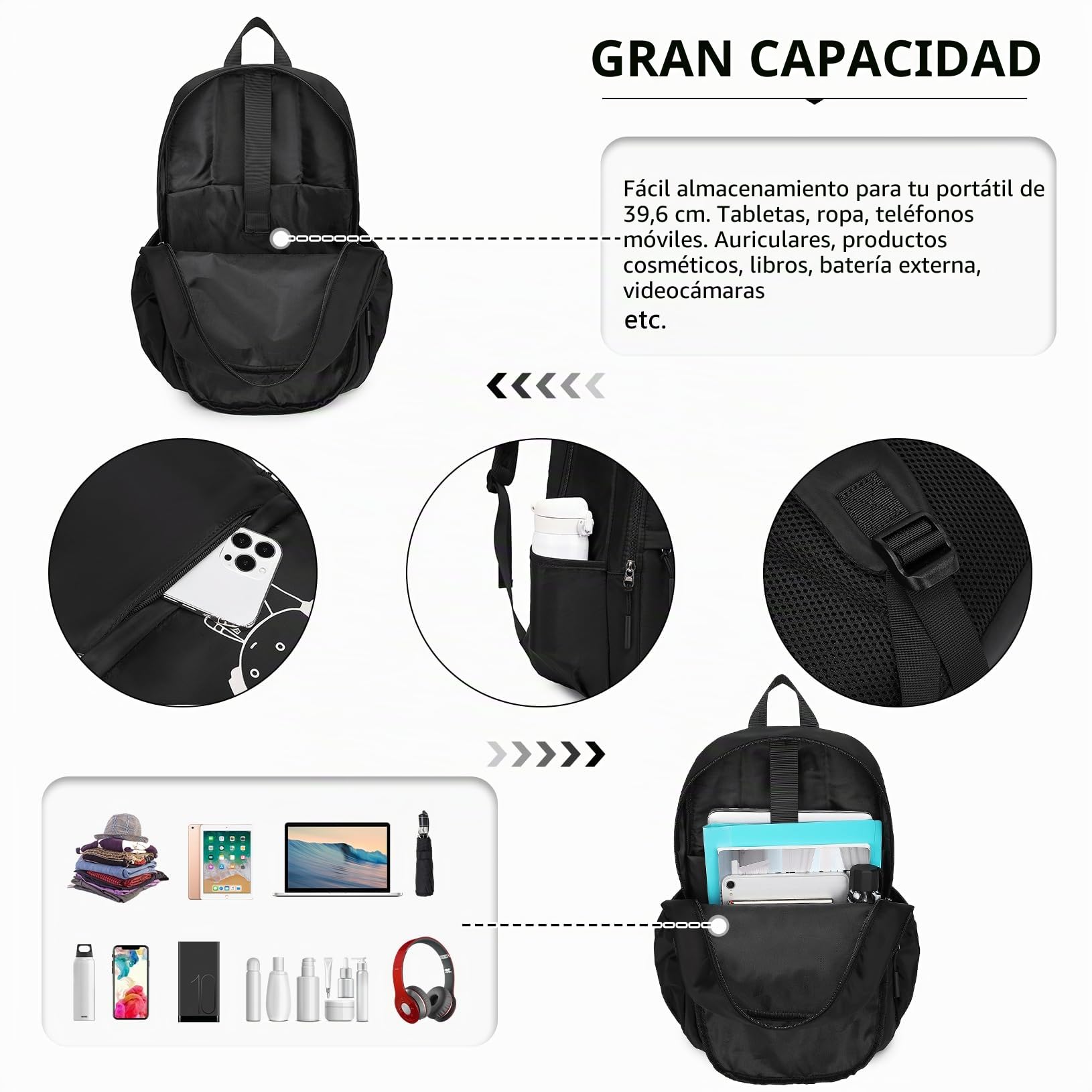 Kono Juego de Mochila Escolar Luminosa 3 en 1, Mochila Escolar de Anime para niños, Bolsa Cruzada para lápices, Mochila para Laptop de 15.6 Pulgadas para Estudiantes, Adolescentes y niñas