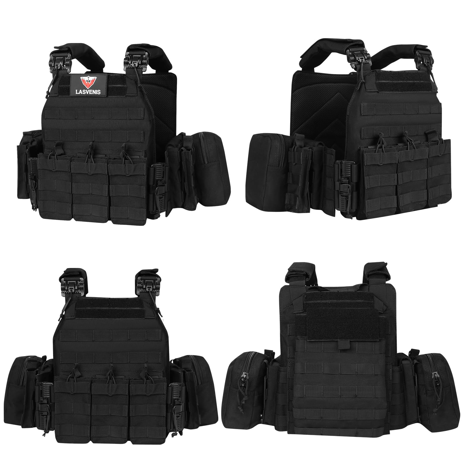 LASVENIS Quick Release Tactical Vest for Men Weighted Vest Adjustable Outdoor Training Gaming Vest