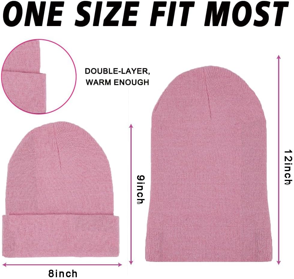 ZH 12-Pack Knitted Winter Beanie Hats for Men and Women, Warm and Cozy Cuffed Skull Caps, Bulk Purchase - Image 2