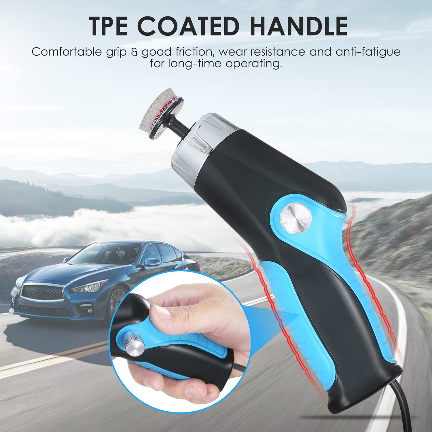 Mini lucidatrice da 60 W, con presa accendisigari, 8500 giri/min, lucidatrice elettrica a velocità variabile, lucidatrice elettrica, lucidatrice, macchina per la riparazione della superficie dell'auto