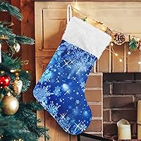 Vista 17 de ALAZA Calcetines de Navidad plateados de invierno, copos de nieve de Navidad, clásicos, personalizados, decoraciones de calcetines grandes