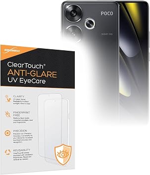 BoxWave Screen Protector Compatible with Poco F6 - ClearTouch Anti-Glare Anti-UV EyeCare 2-Pack, Filters Out Harmful Blue Light Reduce Fatigue