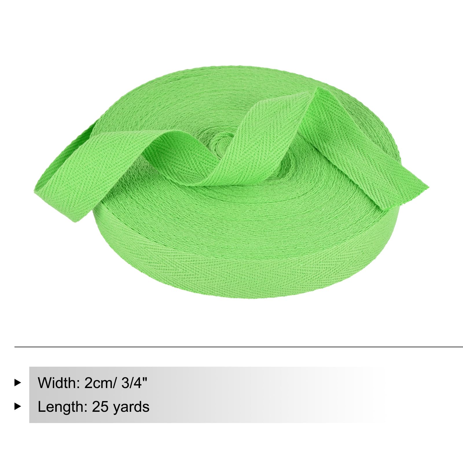 PATIKIL Cotton Twill Tape 20mm(3/4") 25 Yards Cotton Ribbon Bias Binding Tape Herringbone Webbing Trim for Sewing Gift Wrapping Craft DIY Bamboo Green - Image 2